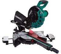 VONROC Scie à Onglet Radiale 2200W - Lame de Scie Ø 254 mm 60 Dents, Largeur de Coupe 340 mm - Laser, LED, 2 Rallonges de Table Inclus - Bras de Guidage à Double Roulement, Précision Planches Larges