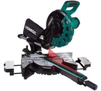 VONROC Scie à Onglet Radiale 2200W - Lame de Scie Ø 254 mm 60 Dents, Largeur de Coupe 340 mm - Laser, LED, 2 Rallonges de Table Inclus - Bras de Guidage à Double Roulement, Précision Planches Larges