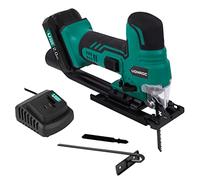 VONROC Scie Sauteuse Sans Fil 20V - Poignée Champignon - Vitesse Variable 1000-2300 tr/min - 4 Pendules - Biseau -45°/+45° - LED - Guide Parallèle - Batterie 2.0Ah & Chargeur