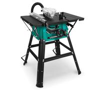 VONROC Scie sur table 1500W - Lame de scie 210 mm, 40 dents universelles - Idéale pour coupe droite et inclinée bois, plaque - Extensions de table, Guide d'onglet et parallèle, Support inclus