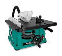 Vonroc Scie sur Table Compacte 1500 W, Ø 210 mm - Scie Circulaire sur Table 5000 tr/min Puissante - Angle de Lame Réglable 0 à 45° - Lame 40T, Guide Parallèle, Guide Onglet, Bâton de Poussée Inclus