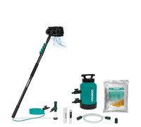 VONROC Set de Brosse télescopique en Aluminium 4,6 m + Filtre à Eau Pure de - Nettoyage sans Halos pour fenêtres, Voitures, Camping-Cars et Panneaux solaires - avec résine 4,5L, TDS Meter