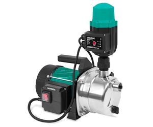 Vonroc Set Pompe à Eau Hydrophore d'Arrosage 1000W, 3500l/h - 4,4bar, Puissance Aspiration 8m - Hauteur max. 44m - Pompe à Eau Électrique Acier Inoxydable - Pompe Légère, Réservoir 19L, Couleur Verte