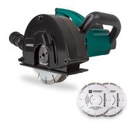 VONROC Set rainureuse 1700W - Fraiseuse murale - 150mm - 4 disques diamants