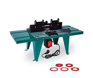 VONROC Table de Fraisage pour Défonceuse Jusqu’à 1800W - Plateau Métal 870 × 335 mm - Diamètre Plaque 155 mm - Guide Parallèle, Jauge à Onglet, Adaptateurs Inclus - Travail Précis Menuiserie