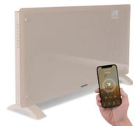 VONROC TVONROC Convecteur électrique Smart 2500W - Panneau en verre avec écran LED - Contrôle WiFi via App Tuya Smart Life - Thermostat 5-50°C - Minuterie - IP24 - Mur ou Sol Beige