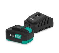 VONROC VPower 20V Kit de Démarrage - Batterie Lithium-ION 4.0Ah + Chargeur Double Rapide | Compatible Multi-Outils | Idéal pour Bricolage Intensif et Projets Longue Durée