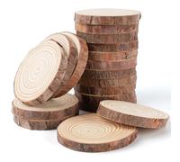 Vonsera 18 pcs Rondin de Bois, Petit Rondin de Bois Deco 7-8cm de Diametre sans Trou, Disque Rondelles en Bois, Decoration Mariage, Décorations de Noël