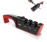 Vonsera Aiguiseur Couteaux, 4 en 1 Affuteur de Couteaux, Multifonction Eguiseur de Couteau à 3 Phases Professionnel avec Bouton D'angle Réglable à 6 Positions, pour Ciseaux et Couteaux de Cuisine
