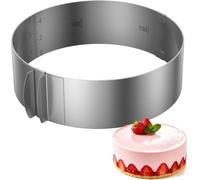 Vonsera Cercle à Gâteau Réglable 6-12 Pouces, Bague à Gâteau Réglable, Anneau de Cuisson Cercle a Patisserie en Acier Inoxydable Moule à Gâteau pour la Cuisson, Les Crumpets