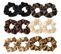 Vonsera Lot de 12 Chouchou Cheveux Femme, Chouchous en Satin Soie Doux Anti-Casse, Elastique Accessoire Coiffure Femme & Fille, pour Queue de Cheval & Chignon