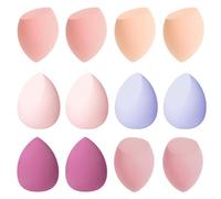 vonsera Lot de 12 Éponges de Maquillage, Éponges Blender Make-up, 3 Formes d’éponges Beauté pour Fond de Teint Liquide & Compact, Set d’éponges Maquillage pour Correcteur & BB Crème