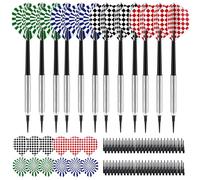 vonsera Lot de 12 Flechette Pointe Plastique 14 g pour Cible Électronique, Jeu de Fléchettes Pointe Souple avec 24 Ailettes et 100 Embouts de Remplacement, Set de Fléchettes pour Débutants et Joueurs