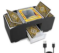 Vonsera Mélangeur de Cartes Automatique Électronique, Trieur pour 1 à 2 Jeux avec Port USB, Distributeur de Cartes pour Jeux comme UNO, Poker, Texas Hold'em