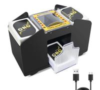 Vonsera Mélangeur de Cartes Électronique Automatique, Trieur pour 1 à 4 Jeux, Distributeur de Cartes avec USB pour Jeux de Type UNO, Poker, Texas Hold'em