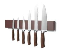 vonsera Porte Couteaux Aimanté en Bois, Porte Couteau Magnétique avec Aimant Ultra-puissant - 15.75'' - Aimant Couteau Mural pour Ustensiles de Cuisine et Rangement d'outils - Marron