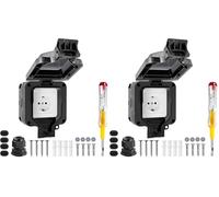 Vonsera Prise Exterieure Etanche IP66, Prise Extérieure 1 Voie étanche avec Couvercle à Charnière, Prise Anti-Poussière et Coupe-Vent de Jardin, Multiprise Electrique Murale Noir (Lot de 2)