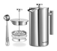 VonShef Cafetière à Piston 12 Tasses 1,5 L Acier Inoxydable