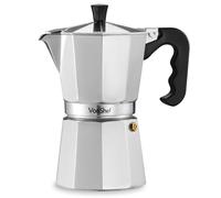 VonShef Cafetière Italienne - Cafetière Moka en Aluminium 6 Tasses - Pour Cuisinière à Gaz et Électrique - 300 ml - Joint et Filtre de Remplacement Inclus