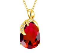 VONSSY Collier pendentif ovale en forme de poire en forme de larme | Collier de pierre de naissance cristaux rubis émeraude saphir | Cadeau de bijoux significatif pour mère fille petite amie épouse