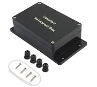 VONVOFF Boîte de dérivation,200x120x75mm IP65 ABS Boîtier de projet électrique,boitier electrique etanche,Boîtier avec 4pcs x M16 presse-étoupe,Black