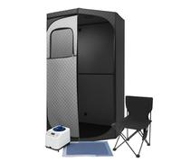 VonVVer Kit de sauna à vapeur portable avec tente, chaise et vapeur 1350 W, sauna à vapeur mobile pour la maison avec 9 niveaux de température, sauna complet du corps avec écran numérique et