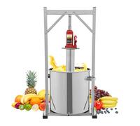 VonVVer Presse à vin hydraulique, 36 l, 3 temps, en acier inoxydable, avec panier filtrant, presse-fruits, presse-baies, presse-fruits pour pommes, baies, légumes