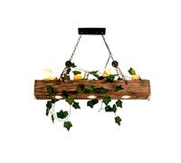 VonVVer Suspension rétro en bois à 4 ampoules - Lustre rustique E27 - Poutre en bois - Lampe suspendue industrielle - 60 W - Pour salle à manger, chambre à coucher