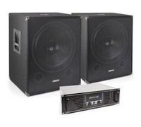 Enceinte Sono DJ Vonyx 2000W - Kit Sono DJ - Subwoofer avec amplificateur et câbles, idéal pour animer vos soirées