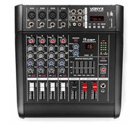 Vonyx Table de mixage 5 canaux AM5A – Amplificateur intégré 2x500W, DSP, BT, USB/SD/MP3