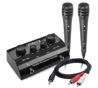 Vonyx AV430B - Kit karaoké avec câble téléphonique et 2 microphones - Noir, idéal pour animer vos soirées Noir G