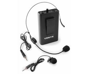 VONYX BP10 - Ensemble de Microphones de Poche, Idéal pour des Présentations ou des leçons de Sport, Adapté Systèmes UHF, Micro Casque, Micro-Cravate