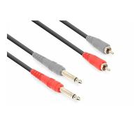 Câble Audio Cordon 2x Jack 6,35 Mono/2x RCA Mâle - 3m