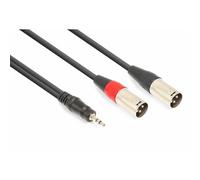 VONYX Câble Audio Cordon 2x XLR Mâle/Jack 3,5 Stéréo - 1,5m - Idéal pour Relier vos Enceintes de Sonorisation