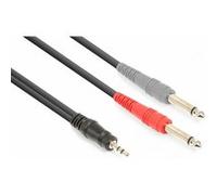 Câble Audio Cordon Jack 3,5 Stéréo/2x Jack 6,35 Mono - 6m