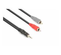 VONYX Câble Audio Cordon Jack 3,5 Stéréo/2x RCA Mâle - 1,5m - Idéal pour Relier votre Ordinateur Portable, votre TV, Tablette, Smartphone…