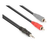VONYX Câble Audio Cordon Jack 3,5 Stéréo/2x RCA Mâle - 6m - Idéal pour Relier votre Ordinateur Portable, votre TV, Tablette, Smartphone…