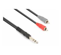 VONYX Câble Audio Cordon Jack 6,35 Stéréo/2x RCA Mâle - 3m - Idéal pour Relier votre Table de Mixage, vos Enceintes, Guitares…