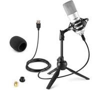 Vonyx CM300S - Microphone Streaming avec Trépied - Titane Gris G