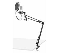 VONYX CMS300S - Microphone Streaming avec Bras Articulé - Titane, Micro Professionnel avec Filtre Anti-Pop, Idéal pour Gaming, Streaming ou pour Réaliser du Contenu Youtube et Twitch
