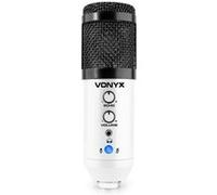 Vonyx CMS320W - Microphone studio USB avec bras articulé réglable et filtre anti-pop - Blanc, micro professionnel USB Blanc G