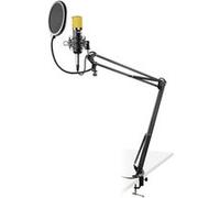 Vonyx CMS400B micro à condensateur avec bras pour le broadcasting et filtre anti-pop
