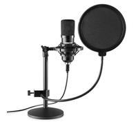 VONYX CMTS300 - Microphone Streaming avec Socle - Noir, Micro Professionnel avec Filtre Anti-Pop, Idéal pour Gaming, Streaming ou pour Réaliser du Contenu Youtube et Tiktok