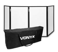 Vonyx DB2B Façade DJ Pliable avec Housse 280x120cm Lycra Blanc | Espace DJ Mobile Professionnel pour Prestations, Installation Rapide, Transport Facile avec Housse, Idéal Scène et Événements