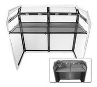 VONYX DB3 Pro Stand DJ, Livré avec Pupitre, Écrans et Sacoches de Transport, Léger et Robuste, Peut être Éclairé pour Créer des Effets Lumineux, Idéal pour Anniversaires, Mariages ou DJ