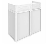 Vonyx DB4W Pro - Stand DJ Repliable 4 Panneaux avec Structure, Toiles et Sacoches, 110 cm - Blanc