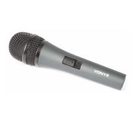 VONYX DM825 Microphone Dynamique Professionnel - Noir, Cordon de 5 Mètres, Connecteurs (XLR - Jack 6,3), Interrupteur Marche/Arrêt - Impédance : 600 Ohms, Filtre Anti-Pop Intégré