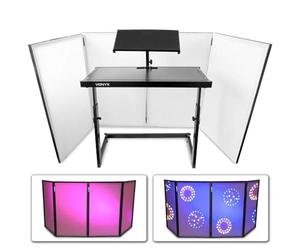 Vonyx Ensemble Complet pour DJ Mobile - Facile à Installer, Dissimule l'Équipement DJ, Meuble pour Ordinateur Portable et Platines, Réglable en Hauteur, Idéal pour Soirées et Évènements