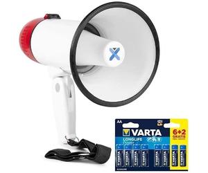 VONYX MEG018 Mégaphone 18W avec Sirène Et Enregistrement, Porte Voix Puissant avec Microphone Intégré, Portée Longue Distance, Idéal Événements Sportifs, Sécurité, Animation Et Manifestations