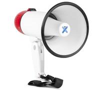 VONYX MEG018 Mégaphone Compact 18W, Idéal pour Manifestations et Matchs Sportifs - Jusqu’à 600 Mètres, Fonctions Enregistrement et Sirène, Poignée avec Dragonne, Réglage du Volume